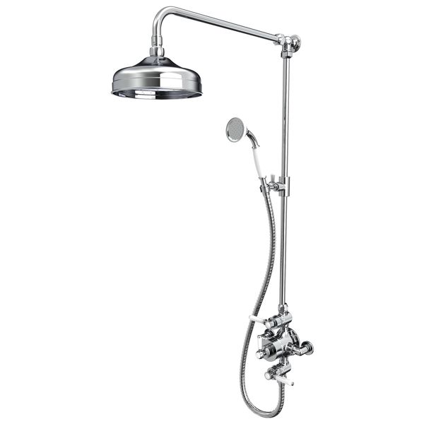 Tavistock Lansdown Traditional Exposed Dual Control Thermostatic Mixer Valve with Riser Kit