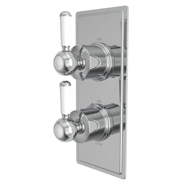 Tavistock Lansdown Traditional Concealed Thermostatic Shower Valve - Rectangular Trim - 2 Outlets
