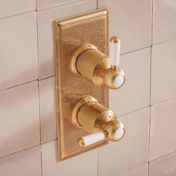 Additional image of Tavistock Lansdown Traditional Concealed Thermostatic Shower Valve - Rectangular Trim - 2 Outlets