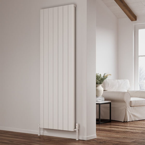 Reina Resia Vertical Flat Panel Radiator - Aluminium - 1800mm High
