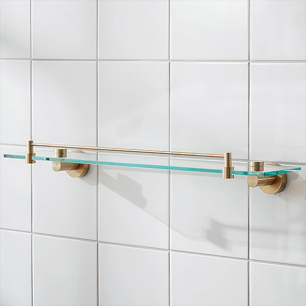 Additional image of Miller Bond Clear Hardened Glass Shelf with Guard Rail - 500 x 115mm