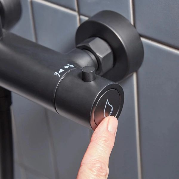 Alternate image of Tavistock Merit Thermostatic Round Push Button Exposed Bar Valve with Shower Set