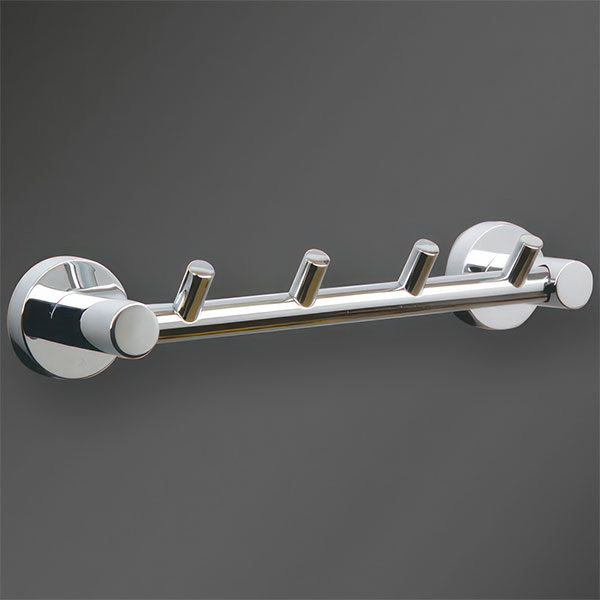 Miller Bond Wall Mounted Chrome 4 Hook Panel