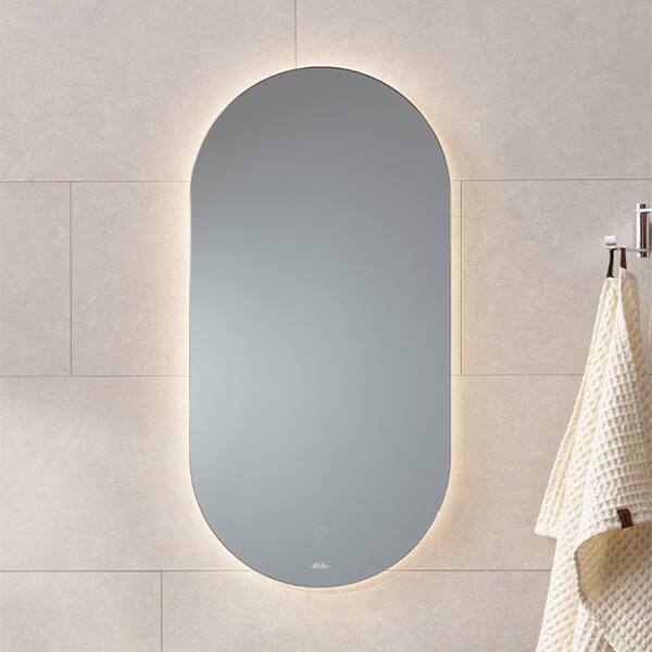 Miller Ambient Oval LED Backlit Mirror with Demister Pad