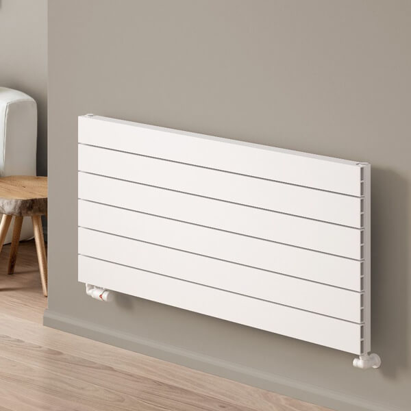 Reina Rienza Horizontal Flat Panel Radiator - Aluminium - 565mm High