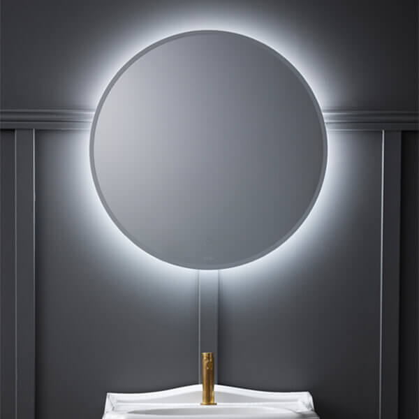 Additional image of Miller Ambient Round LED Backlit Mirror with Bevelled Edge and Demister Pad
