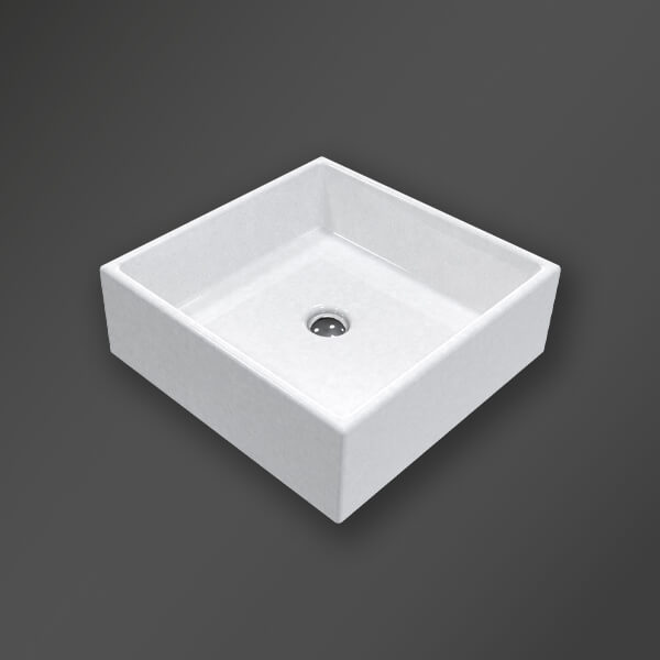 Miller 390mm Square Countertop White Basin