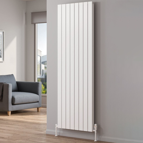 Reina Piatto Vertical Flat Designer Radiator - Aluminium - Double Panel - 1800mm High