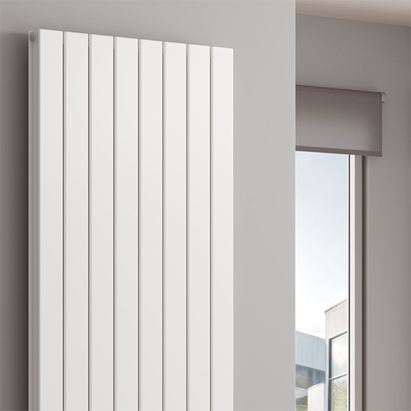Additional image of Reina Piatto Vertical Flat Designer Radiator - Aluminium - Double Panel - 1800mm High