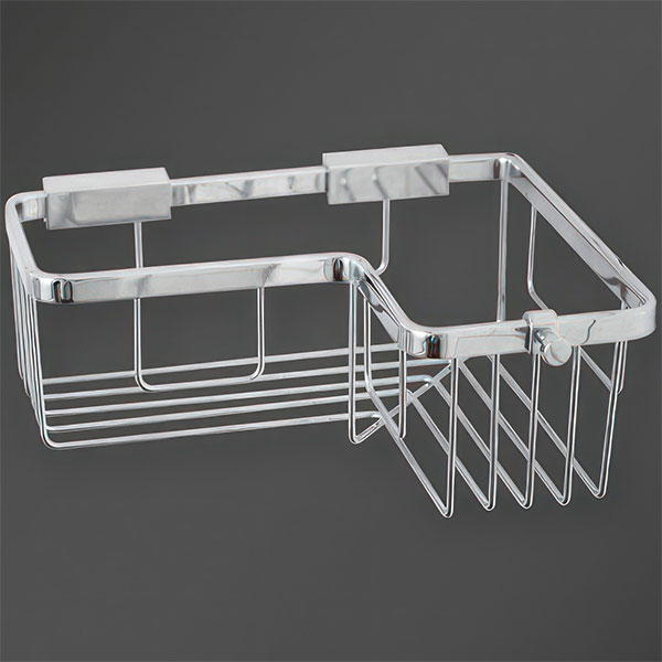 Miller Signature Wall Mounted Chrome Angled Corner Shower Basket - 250 x 200mm