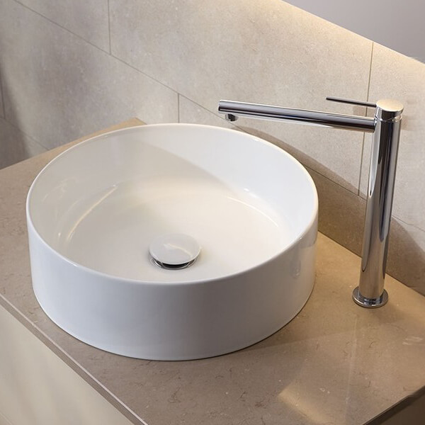 Miller Edge Cylinder 400mm Round Countertop Ceramic Basin