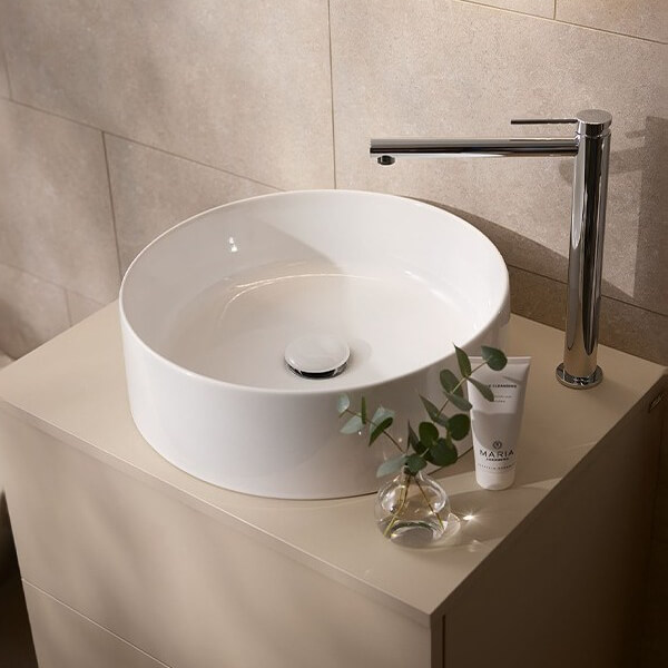 Additional image of Miller Edge Cylinder 400mm Round Countertop Ceramic Basin