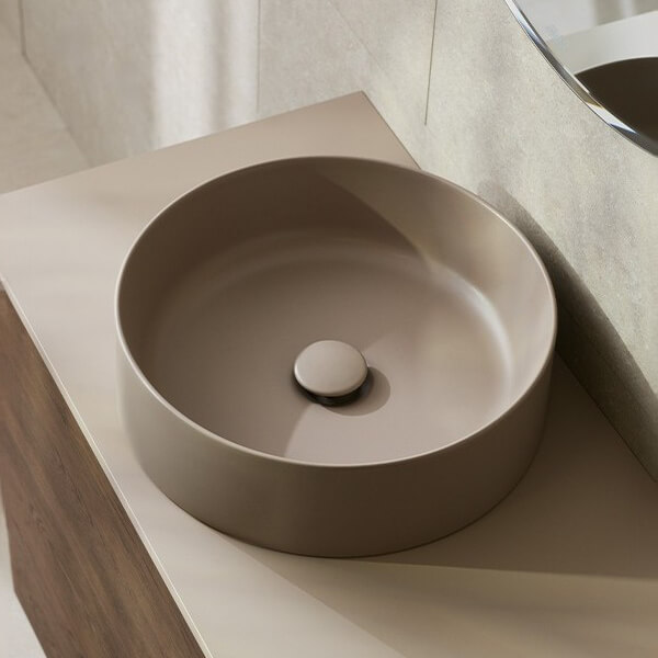 Alternate image of Miller Edge Cylinder 400mm Round Countertop Ceramic Basin