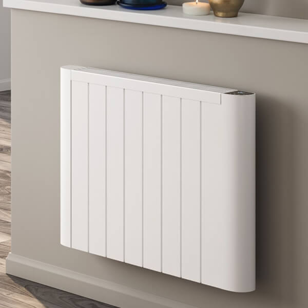 Reina Serre Flat Panel Dry Electric Radiator with LED Display - 580mm High - Aluminium