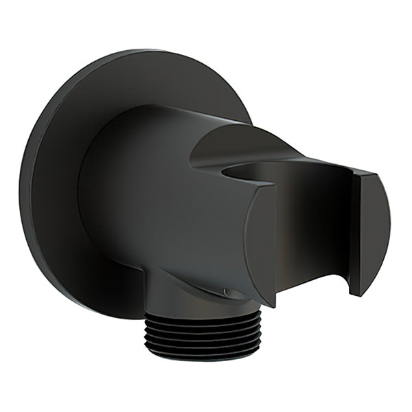 Additional image of Imex Round Shower Wall Elbow Outlet with Handset Holder