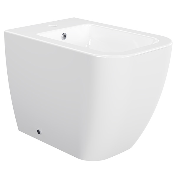 IMEX Essence Contemporary Back To Wall Floorstanding White Bidet - 360 x 400mm