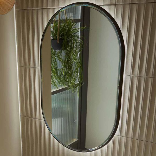 Tavistock Oxygen Oval Backlit Illuminated Mirror with Demister Pad - 500 x 800mm