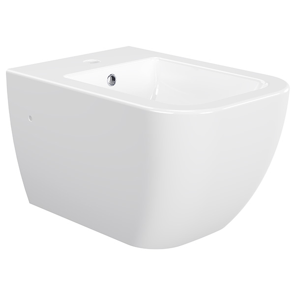 IMEX Essence Contemporary Back To Wall Wall Hung White Bidet - 345 x 300mm