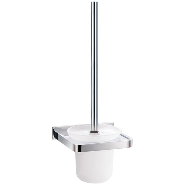 Flova Sofija Wall Mounted Glass Toilet Brush and Chrome Holder