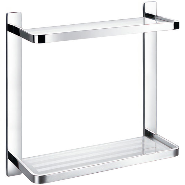 Flova Sofija Contemporary Double Glass Shelf - 325 x 321mm