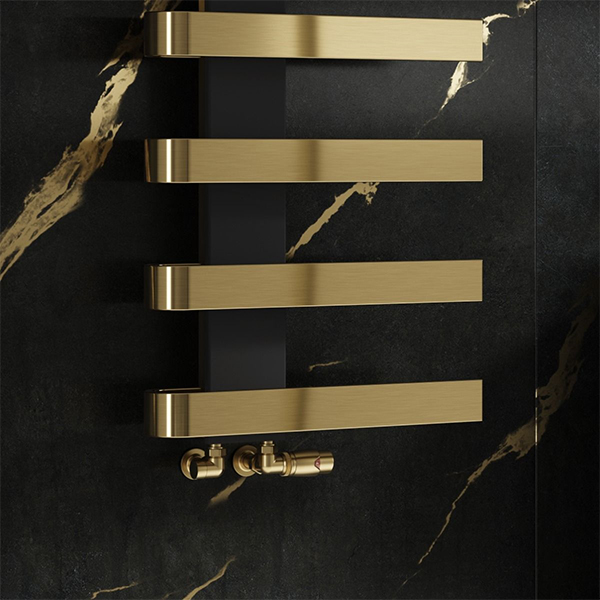 Additional image of Reina Panaro Vertical Designer Heated Towel Rail - 500mm Wide - Mild Steel