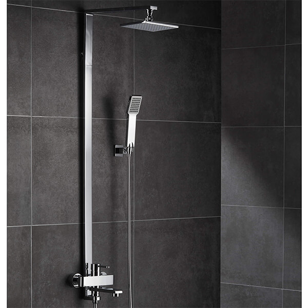 Flova Essence Manual Exposed Chrome Shower Set with Diverter Bath Spout