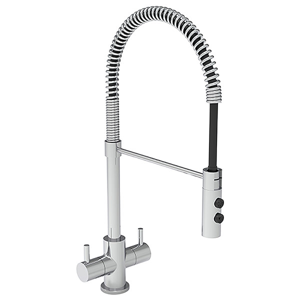 Reginox Titania Professional Pull-Out Kitchen Mixer Tap with Swivel Spout - Stick Handles