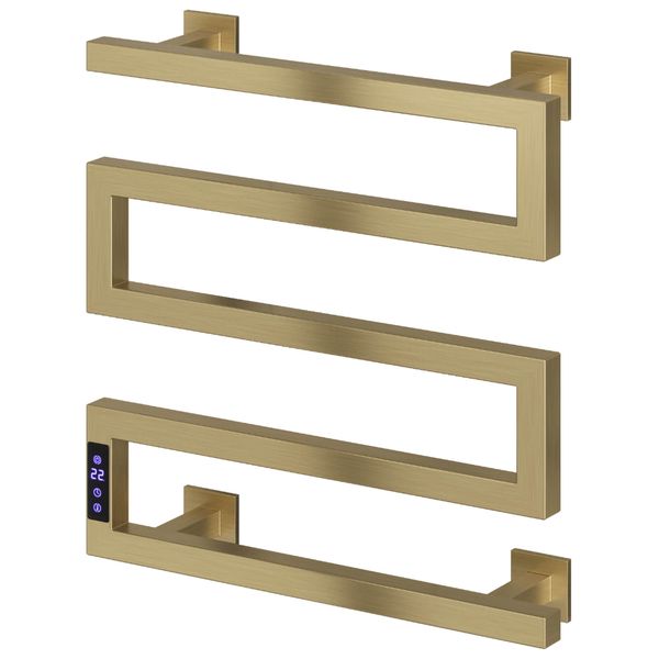 Additional image of Reina Vispa Snake Shaped Designer Heated Towel Rail with LCD Display - 510 x 500mm - Stainless Steel