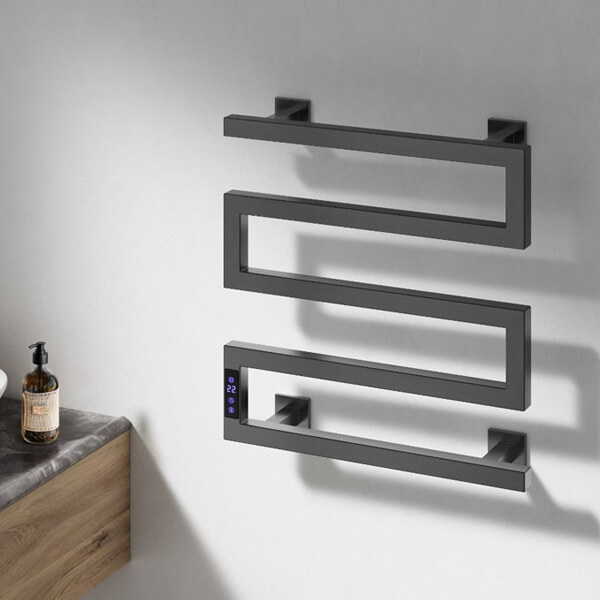 Alternate image of Reina Vispa Snake Shaped Designer Heated Towel Rail with LCD Display - 510 x 500mm - Stainless Steel