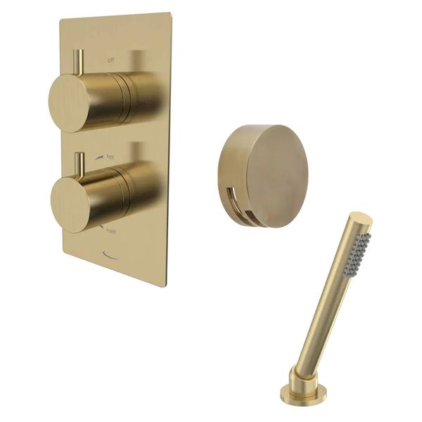 Alternate image of Tavistock Quantum Concealed Thermostatic 2 Outlet Shower Valve with Overflow Bath Filler and Handset