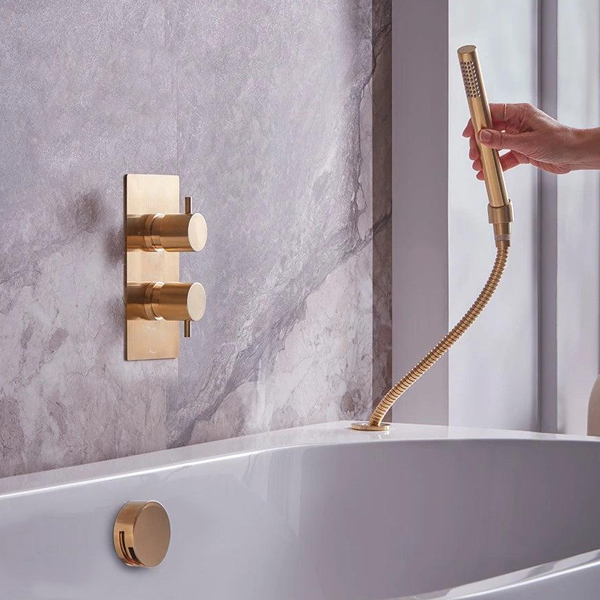 Alternate image of Tavistock Quantum Concealed Thermostatic 2 Outlet Shower Valve with Overflow Bath Filler and Handset