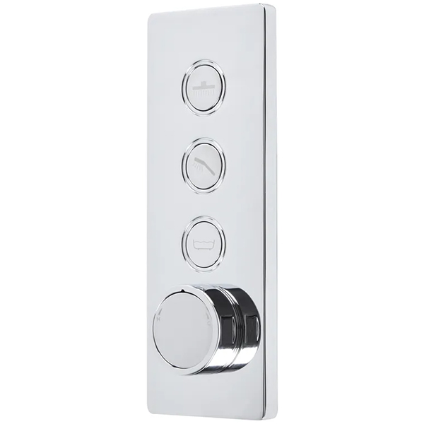 Tavistock Axiom Concealed Thermostatic Chrome Shower Valve - Rectangular Trim - 4 Controls
