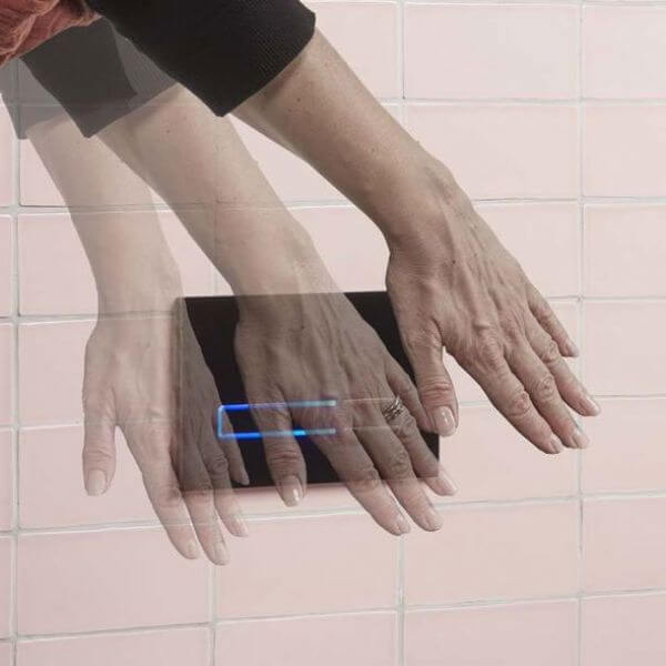 Alternate image of Tavistock Black Dual Control Flush Plate - Contactless Sensor - 210 x 137mm