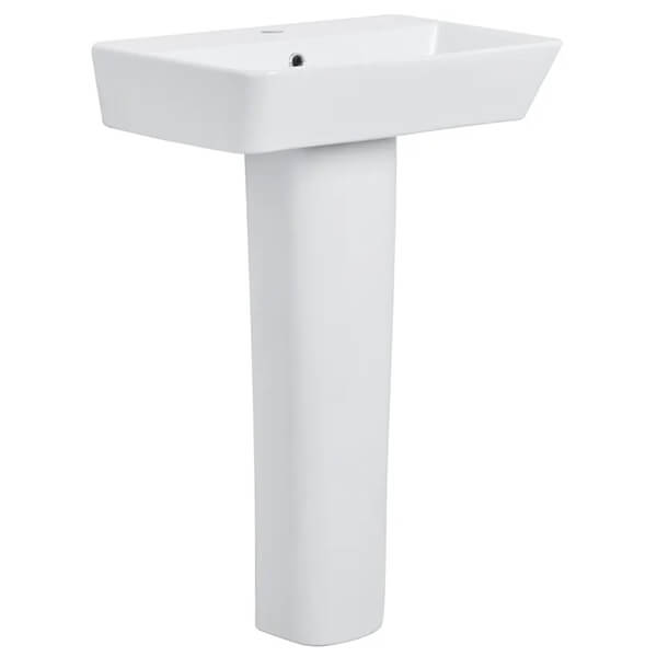 Additional image of Tavistock Compass White Rectangular Basin with Pedestal - 550 x 425mm
