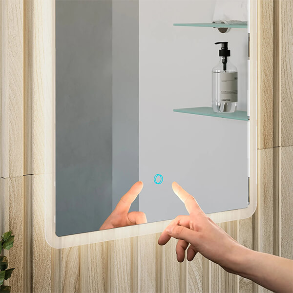 Additional image of Sensio Celestia Rectangle Borderlit LED Mirror with Demister Pad - 500 x 700mm