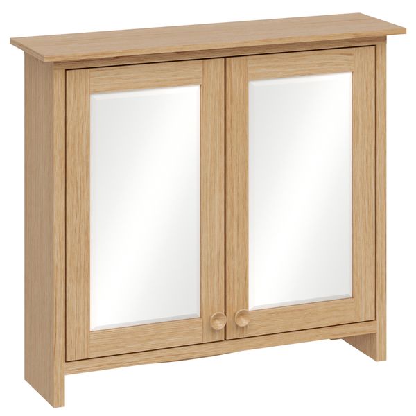 Alternate image of Burlington Guild Wall Hung Traditional Mirror Cabinet with Handles - 2 Door - 650 x 570mm