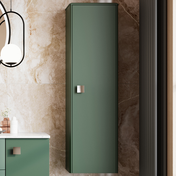 Alternate image of Hudson Reed Sarenna Wall Hung Tall Bathroom Storage Cabinet 352 x 1200mm - 1 Door