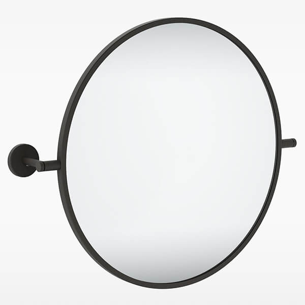 Sensio Chaol Contemporary Round Tiltable Mirror - Black Aluminium Frame - 500 x 500mm