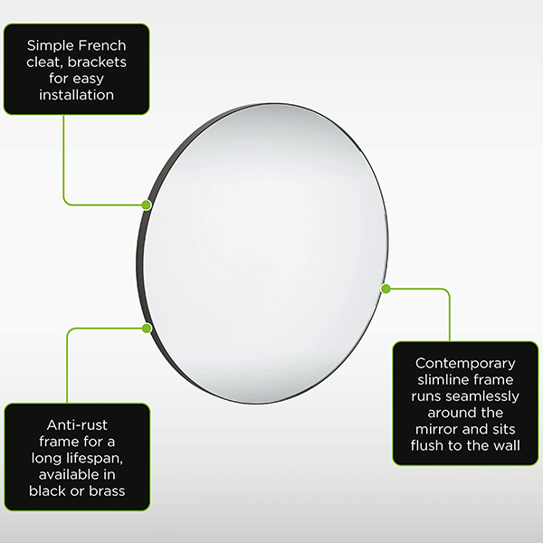 Alternate image of Sensio Noa Round Mirror - Aluminium Frame