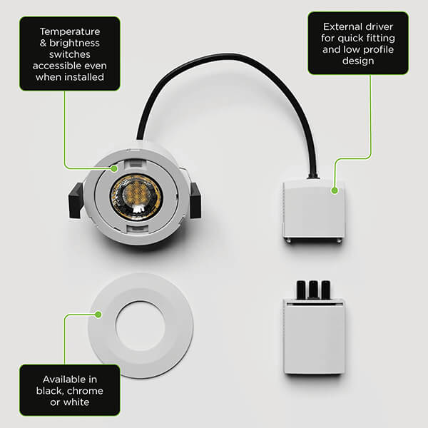 Alternate image of Sensio Dexa TrioTone Slim Fire Rated Downlight with Quick Connector