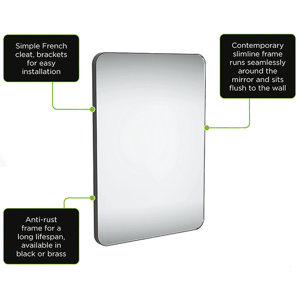 Alternate image of Sensio Noa Rectangular Mirror - Aluminium Frame
