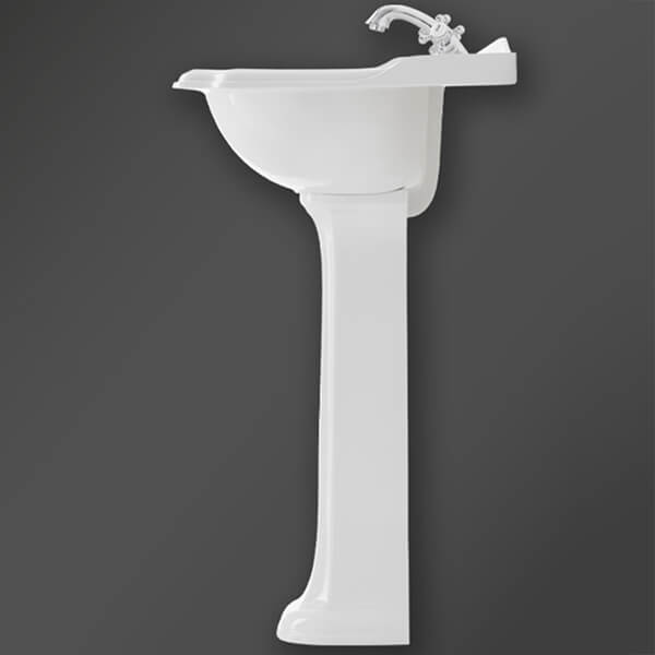 Alternate image of Miller Classic Traditional Ceramic Basin and Pedestal with Overflow