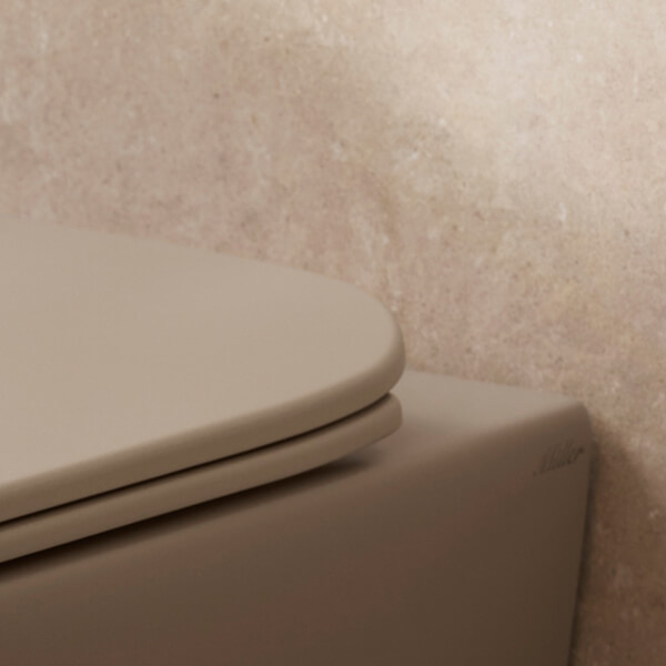 Alternate image of Miller Rimless Back To Wall WC Pan with Soft Close Seat - 373 x 500mm
