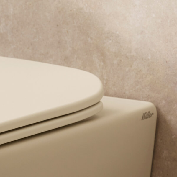 Alternate image of Miller Rimless Back To Wall WC Pan with Soft Close Seat - 373 x 500mm