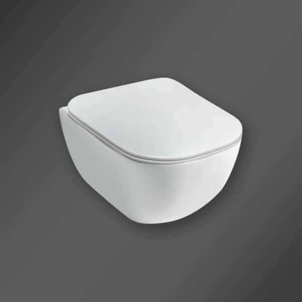 Miller Rimless Wall Hung WC Pan with Soft Close Seat - 375 x 500mm