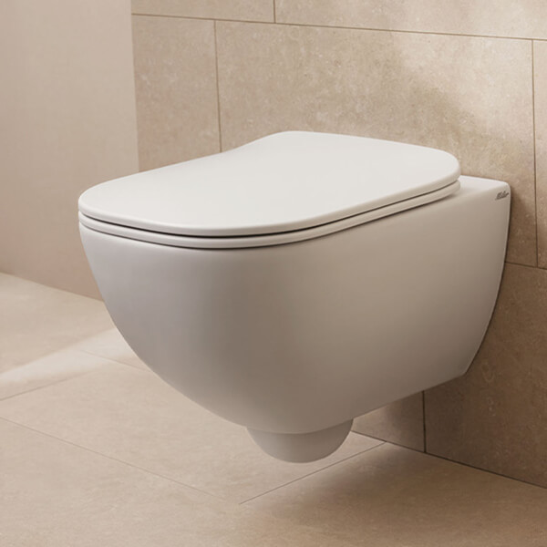 Alternate image of Miller Rimless Wall Hung WC Pan with Soft Close Seat - 375 x 500mm