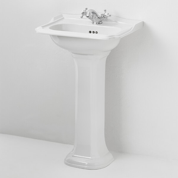 Miller Classic Traditional Ceramic Basin and Pedestal with Overflow