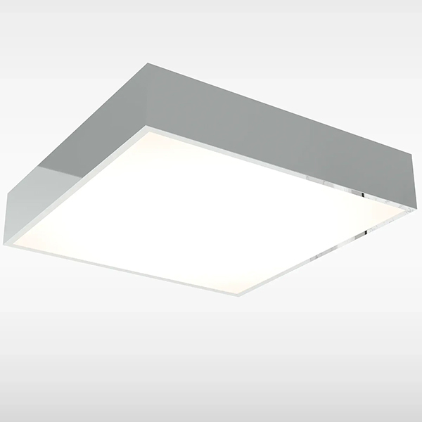 Sensio Arya Square Chrome LED Ceiling Light - 400 x 400mm