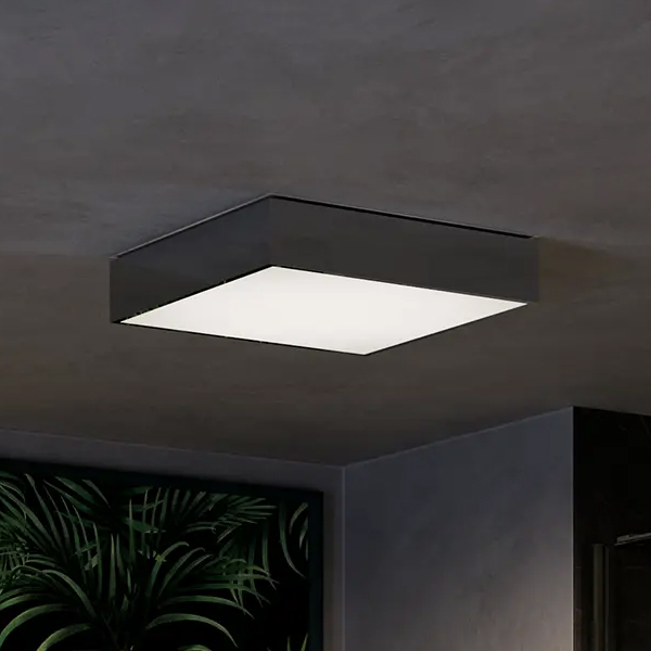 Additional image of Sensio Arya Square Chrome LED Ceiling Light - 400 x 400mm