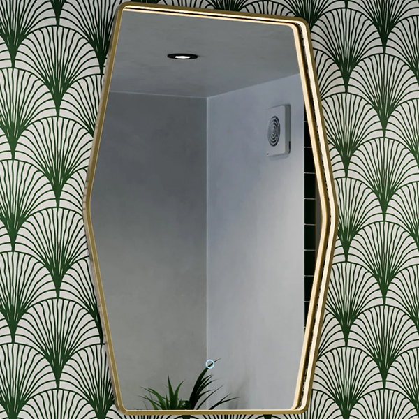 Alternate image of Sensio Aspect Art Deco Frontlit LED Illuminated Mirror with Demister Pad - 600 x 900mm